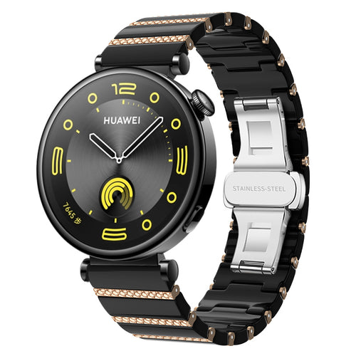 Bracelet céramique 'perle unique' Xiaomi Watch S4 - 41mm (noir/rose or)