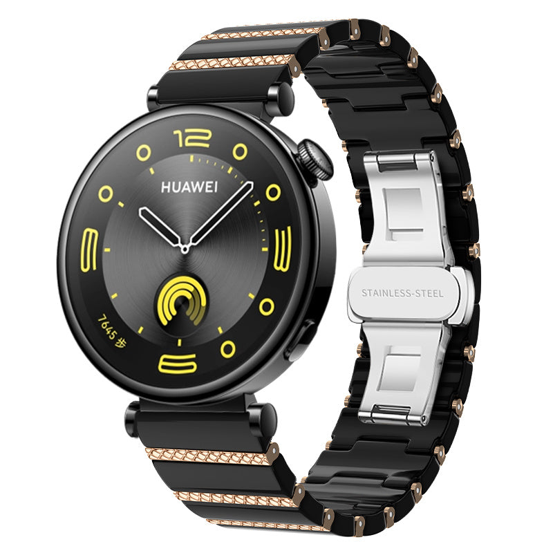 Bracelet ceramica One Bead Huawei Watch GT 6 41mm (noir/rose or)