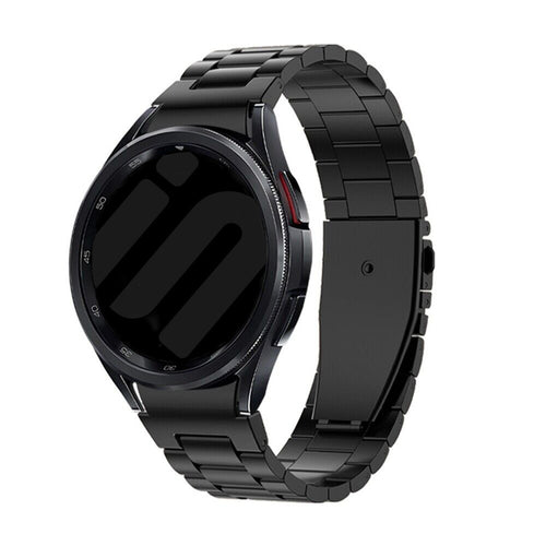 Steel Strap 'One Push', black, on a watch, 3/4 front view