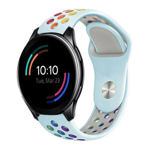 Silicone Sport Strap, on a watch, 3/4 front view