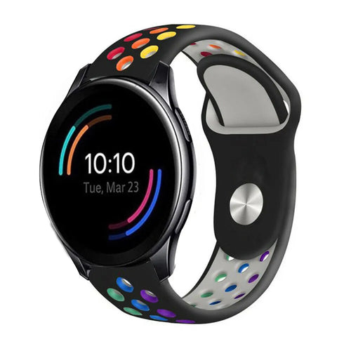 Silicone Sport Strap, on a watch, 3/4 front view