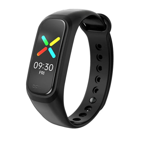 Silicone Strap, black, on a watch, 3/4 front view