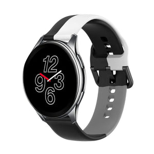 Silicone Triple Sport Strap, on a watch, 3/4 front view