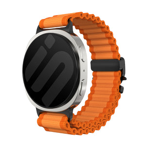 Bracelet nylon Outdoor avec boucle en P Samsung Galaxy Watch 9 - 40mm (orange avec noir)