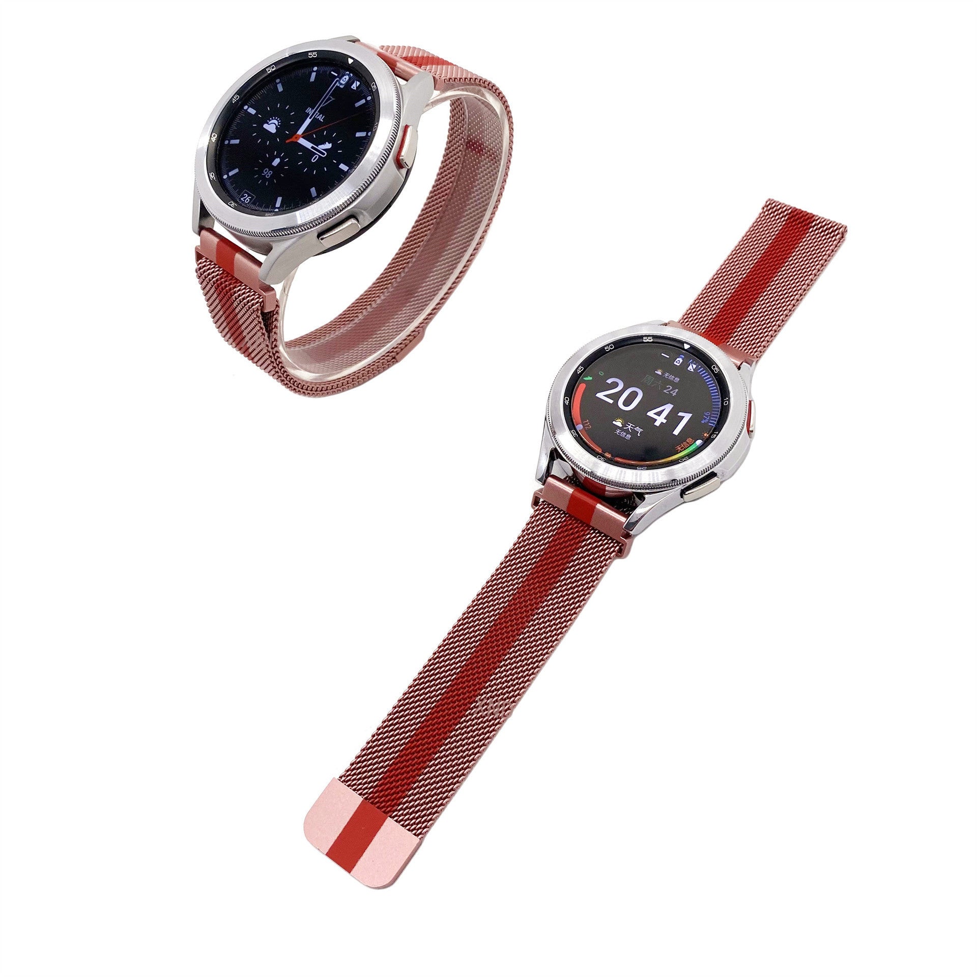 Bracelet milanais Samsung Galaxy Watch 3 45mm (rouge/rose)