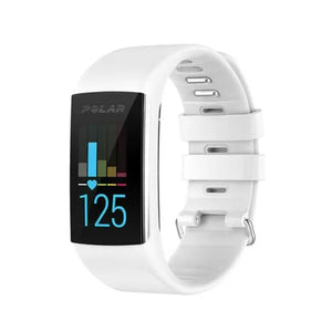 Silicone Strap, white, on a watch, 3/4 front view