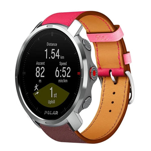 Leather Strap 'Duo', on a watch, 3/4 front view