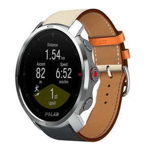 Leather Strap 'Duo', on a watch, 3/4 front view