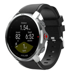 Twill Silicone Strap, black, on a watch, 3/4 front view