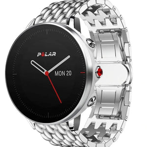 Steel Dragon Strap, silver, on a watch, 3/4 front view
