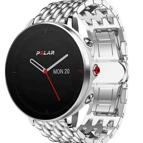 Steel Dragon Strap, silver, on a watch, 3/4 front view