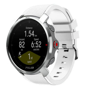 Twill Silicone Strap, white, on a watch, 3/4 front view