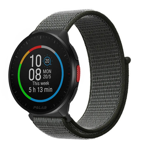 Nylon Strap, green, on a watch, 3/4 front view