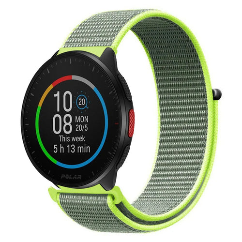 Nylon Strap, fluorescent, on a watch, 3/4 front view