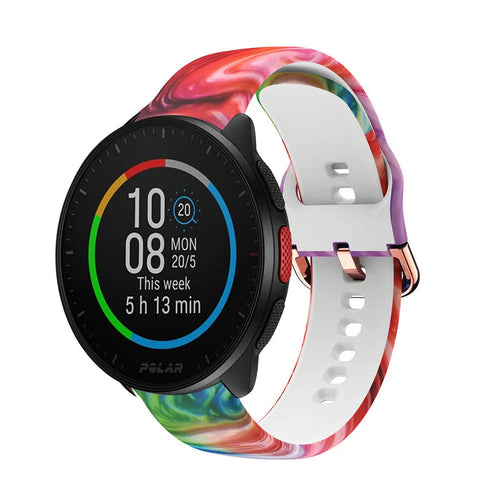 Print Silicone Strap, on a watch, 3/4 front view