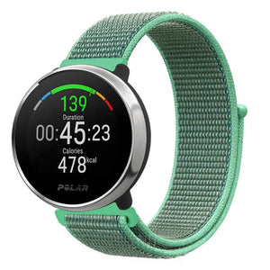 Nylon Strap, mint, on a watch, 3/4 front view