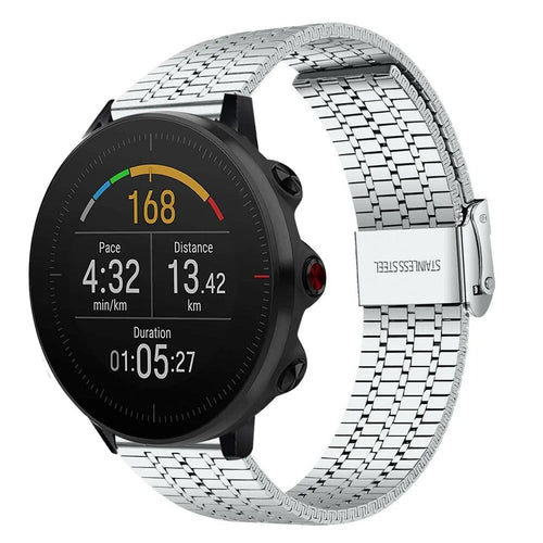Fine Steel Strap, silver, on a watch, 3/4 front view