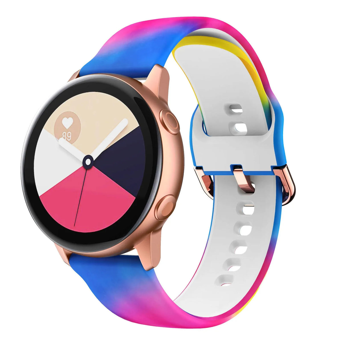 Print Silicone Strap, on a watch, 3/4 front view