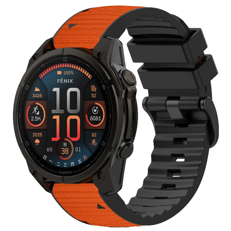 Bracelet hybride nylon Garmin D2 Mach 1 Pro (orange)