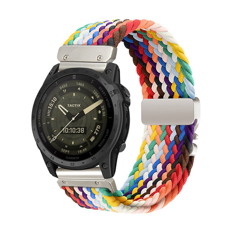 Garmin Fenix 9 - 43mm Braided Strap P-Buckle (Rainbow)