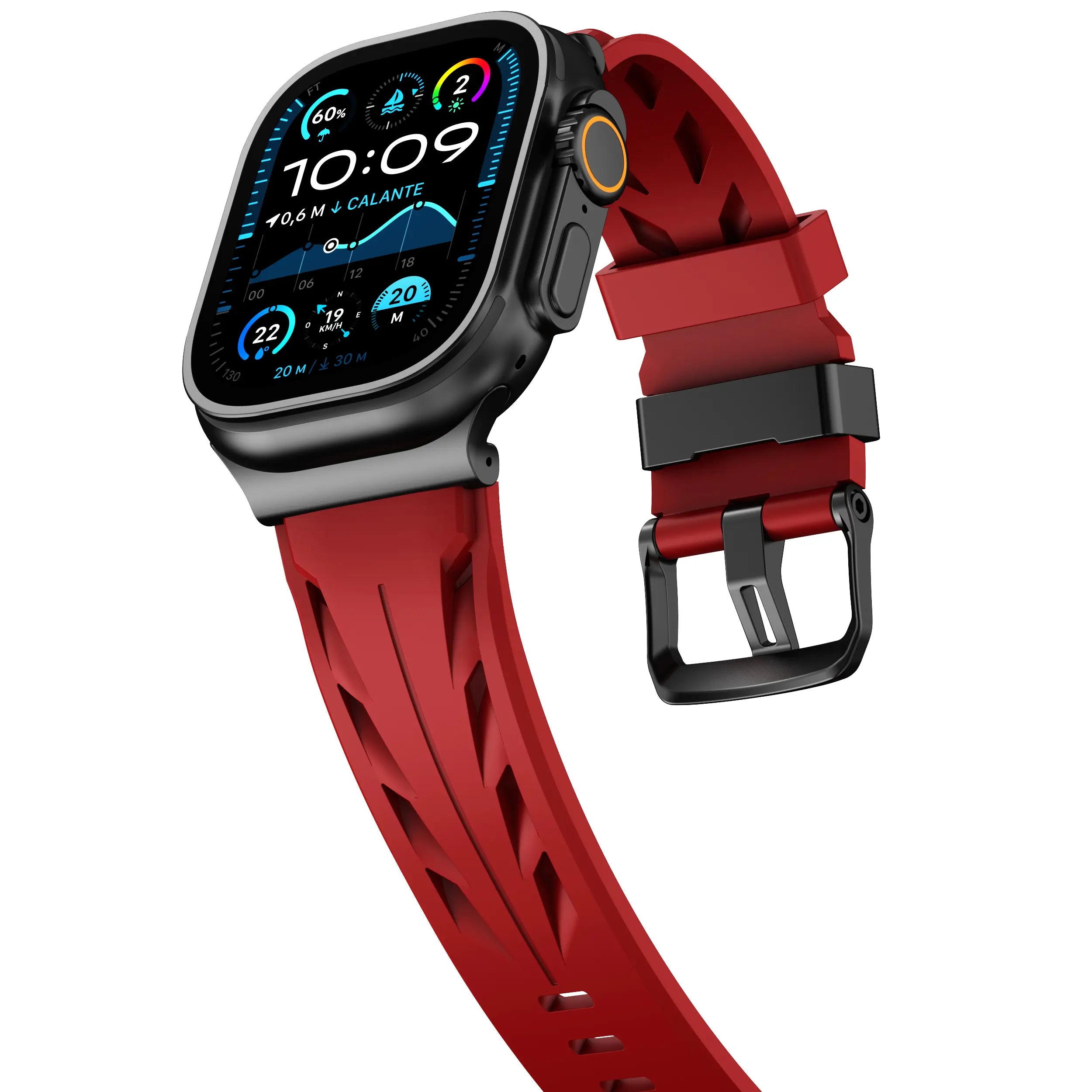 Bracelet silicone race Apple Watch (rouge)