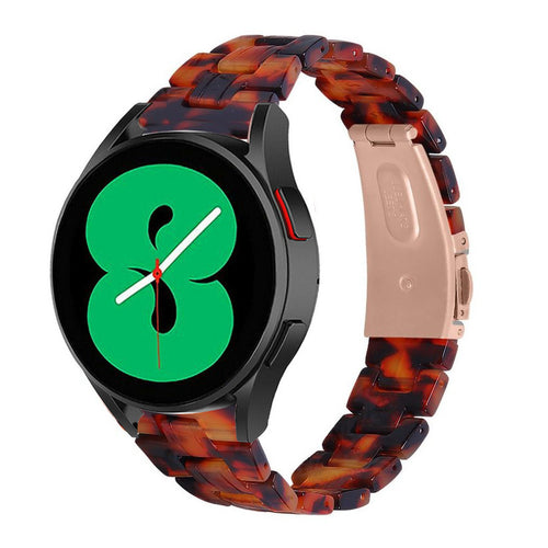 Metal Resin Strap, lava, on a watch, 3/4 front view