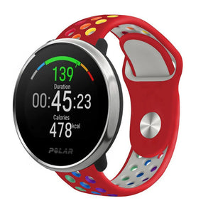 Silicone Sport Strap, on a watch, 3/4 front view