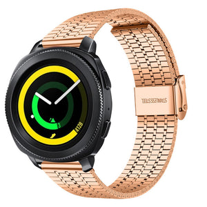 Fine Steel Strap, rose gold, on a watch, 3/4 front view
