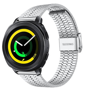 Fine Steel Strap, silver, on a watch, 3/4 front view