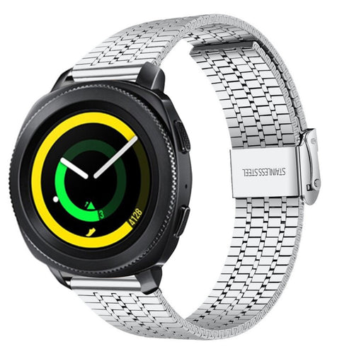 Fine Steel Strap, silver, on a watch, 3/4 front view