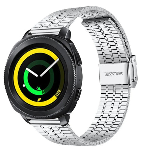Fine Steel Strap, silver, on a watch, 3/4 front view
