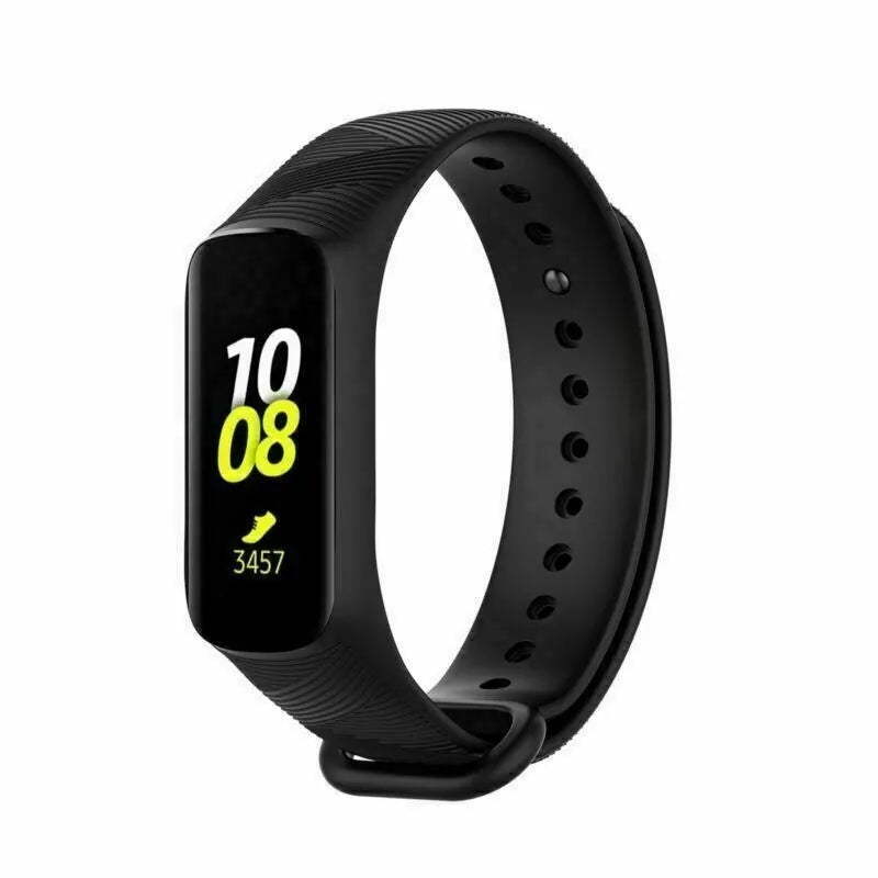 Silicone Strap, black, on a watch, 3/4 front view