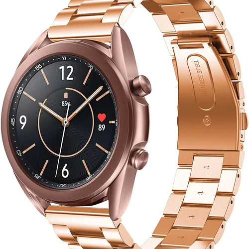 Steel Strap, rose gold, on a watch, 3/4 front view