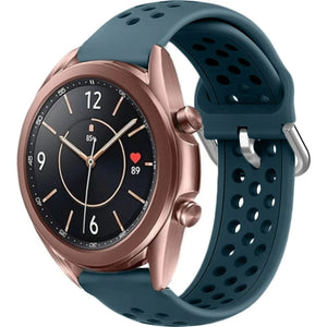 Breathable Silicone Strap, on a watch, 3/4 front view