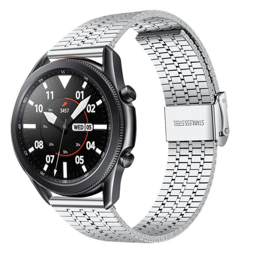 Fine Steel Strap, silver, on a watch, 3/4 front view