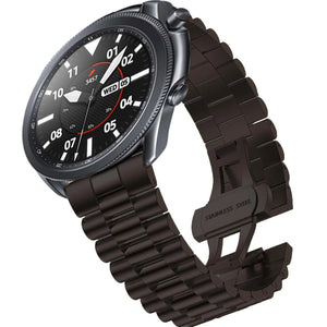Presidential Steel Strap, black, on a watch, 3/4 front view