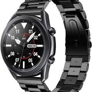 Steel Strap, black, on a watch, 3/4 front view