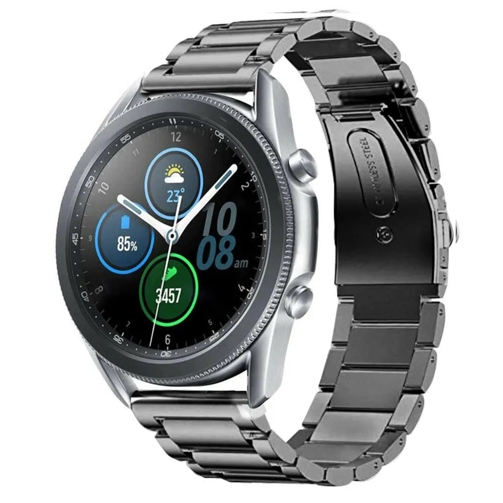 Titanium Strap, graphite, on a watch, 3/4 front view