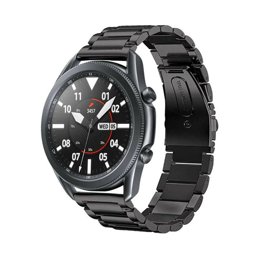 Titanium Strap, black, on a watch, 3/4 front view