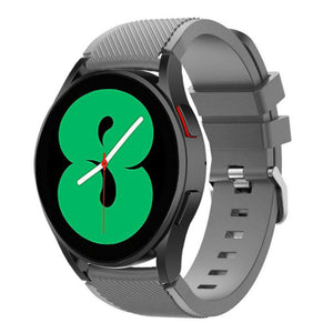 Twill Silicone Strap, grey, on a watch, 3/4 front view