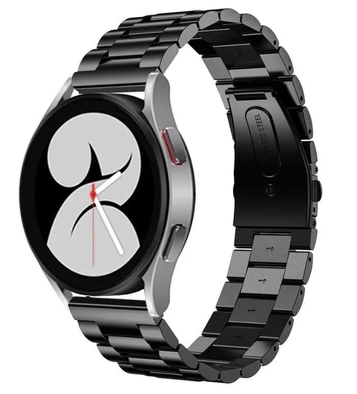 Steel Strap, black, on a watch, 3/4 front view