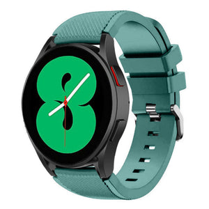 Twill Silicone Strap, viridian, on a watch, 3/4 front view