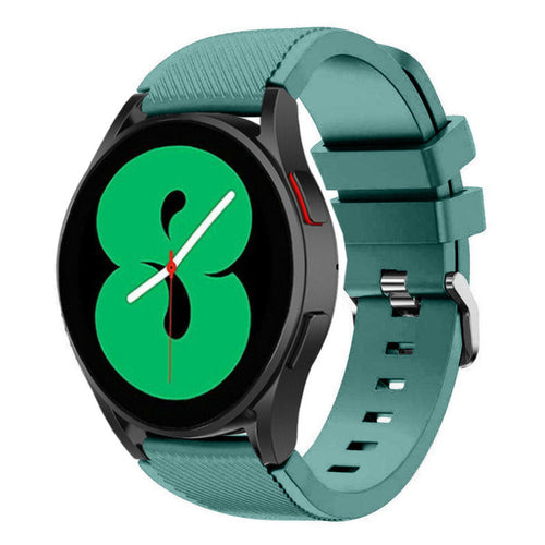 Twill Silicone Strap, viridian, on a watch, 3/4 front view