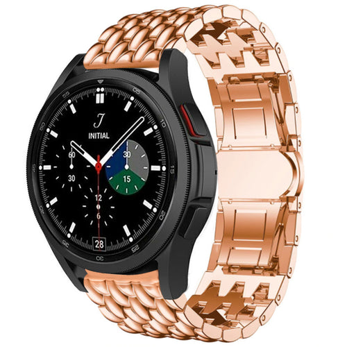 Steel Dragon Strap, rose gold, on a watch, 3/4 front view