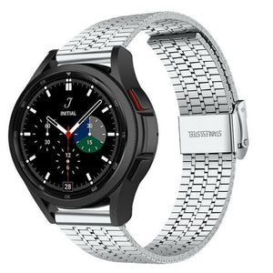 Fine Steel Strap, silver, on a watch, 3/4 front view