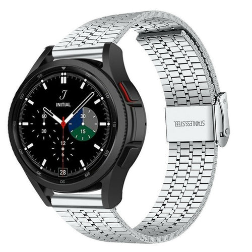 Fine Steel Strap, silver, on a watch, 3/4 front view