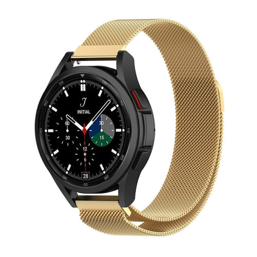 Milanese Strap, gold, on a watch, 3/4 front view