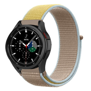 Nylon Strap, camel, on a watch, 3/4 front view