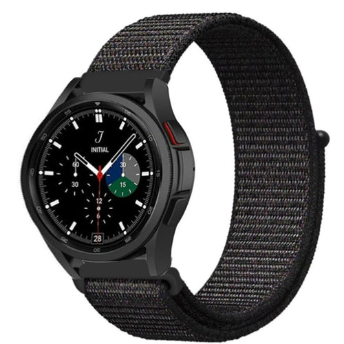 Nylon Strap, black, on a watch, 3/4 front view