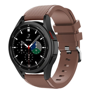 Twill Silicone Strap, brown, on a watch, 3/4 front view